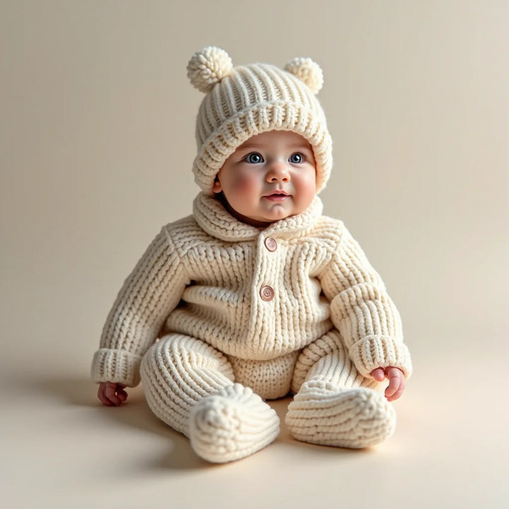 Stickade Babyset - Stickade babyset som håller små bebisar varma och bekväma